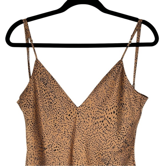 BABATON ARITZIA Bellamy Gold Black Animal Print Maxi Slip Dress Size Medium - Picture 3 of 9
